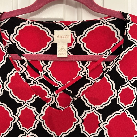 Chico’s Patterned Blouse - Picture 3 of 6